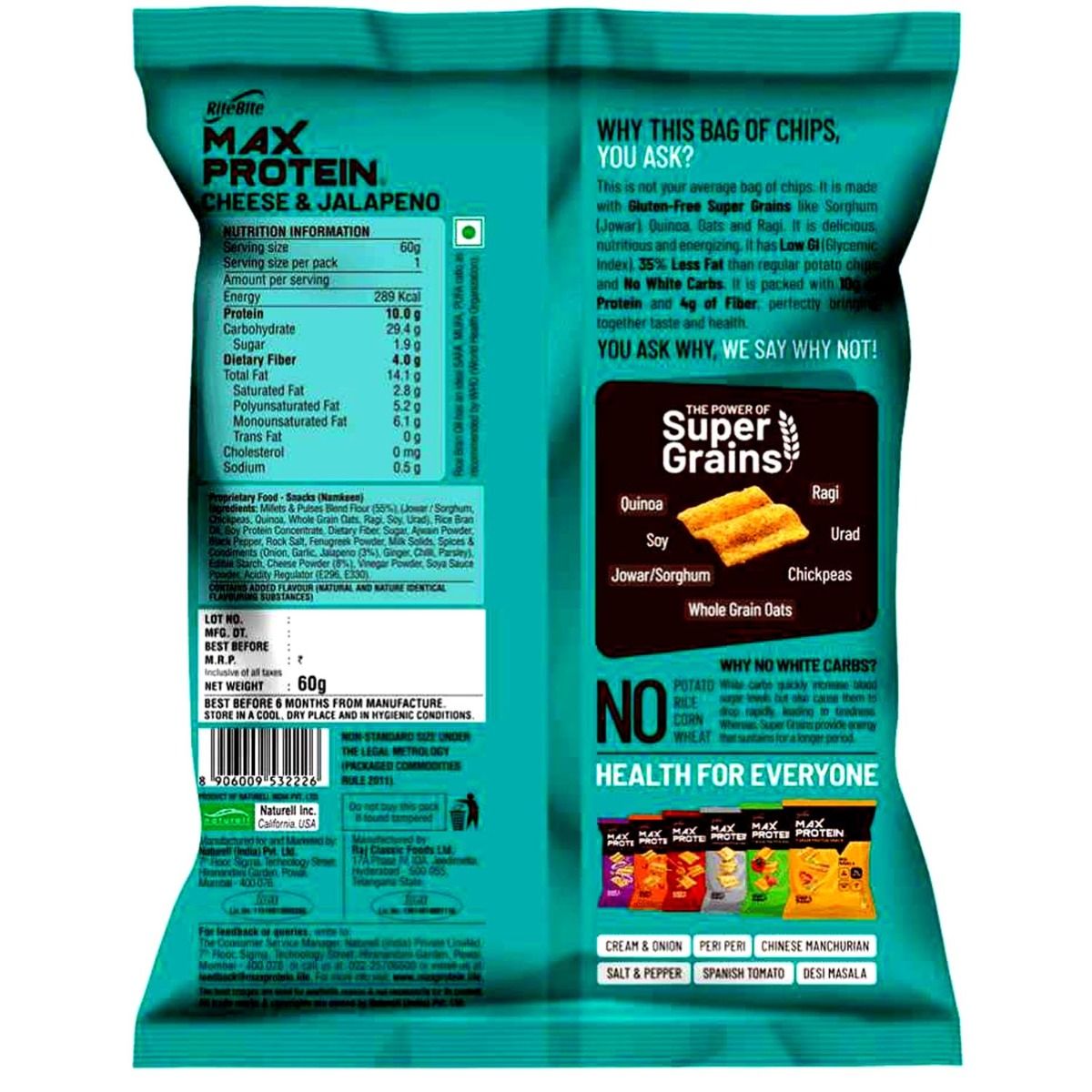 Ritebite Cheese & Jalapeno Max Protein Chips, 45 gm Price, Uses, Side