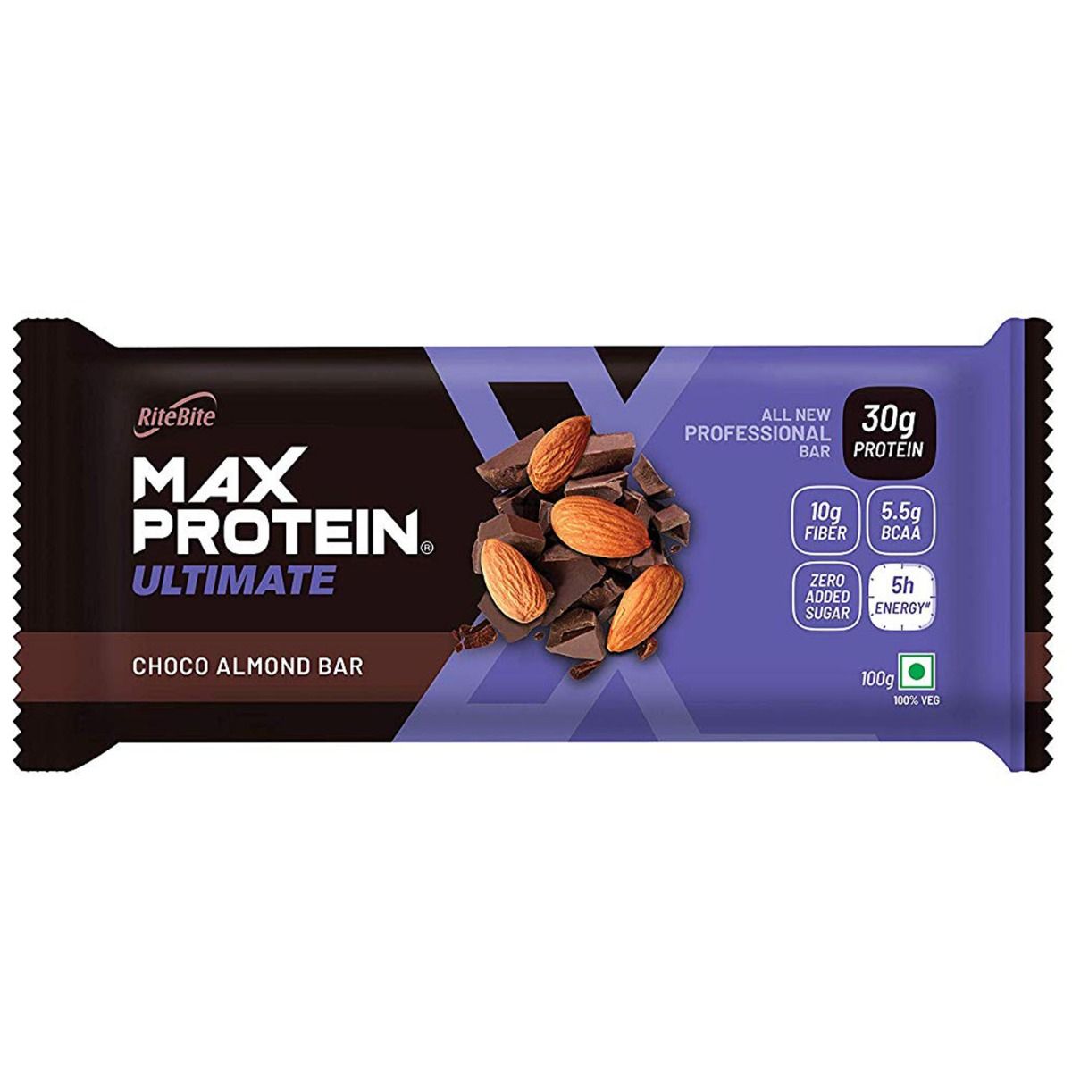 Buy Ritebite Max Protein Ultimate Choco Almond Bar, 100 gm Online