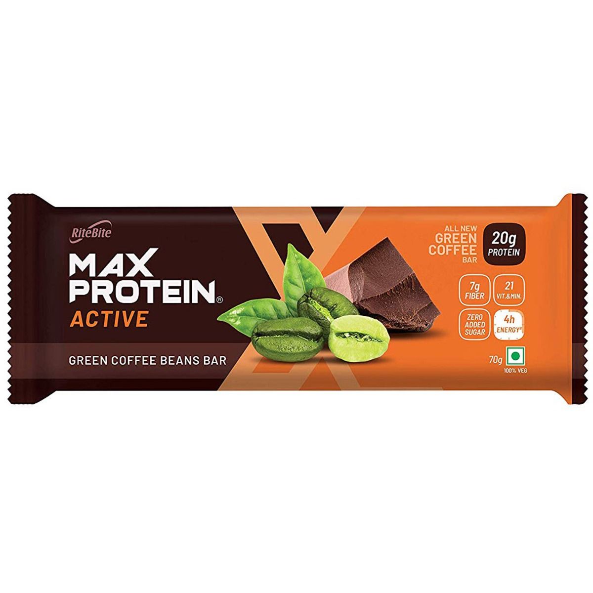 RiteBite Max Protein Active Green Coffee Beans Bar 70 gm Price, Uses, Side Effects, Composition