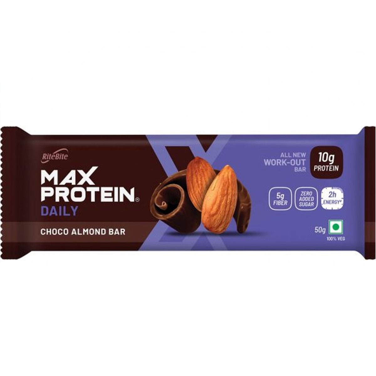 Ritebite Max Protein Daily Choco Almond Bar, 50 gm Price, Uses, Side ...