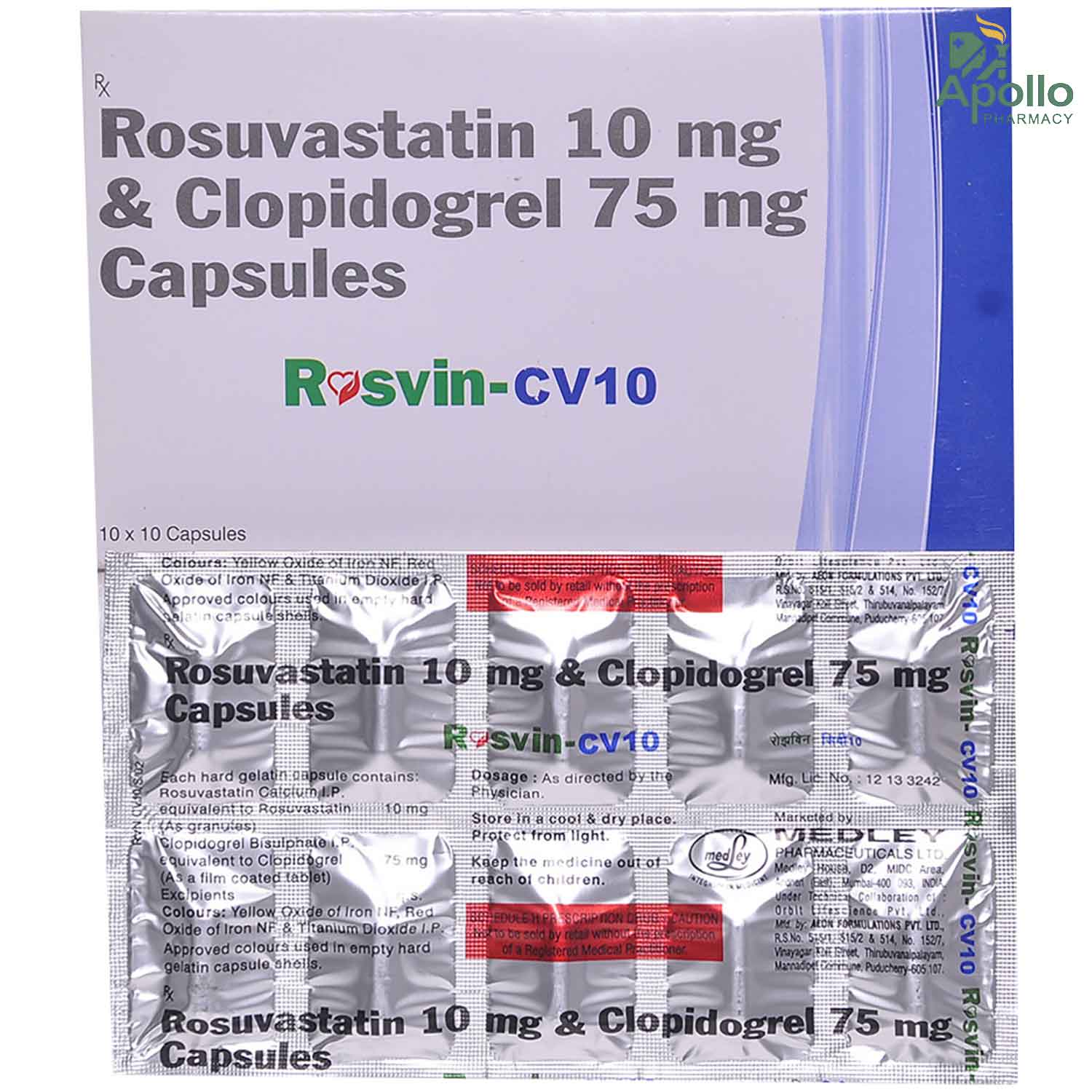 RosvinCV 10 Capsule 10's Price, Uses, Side Effects, Composition