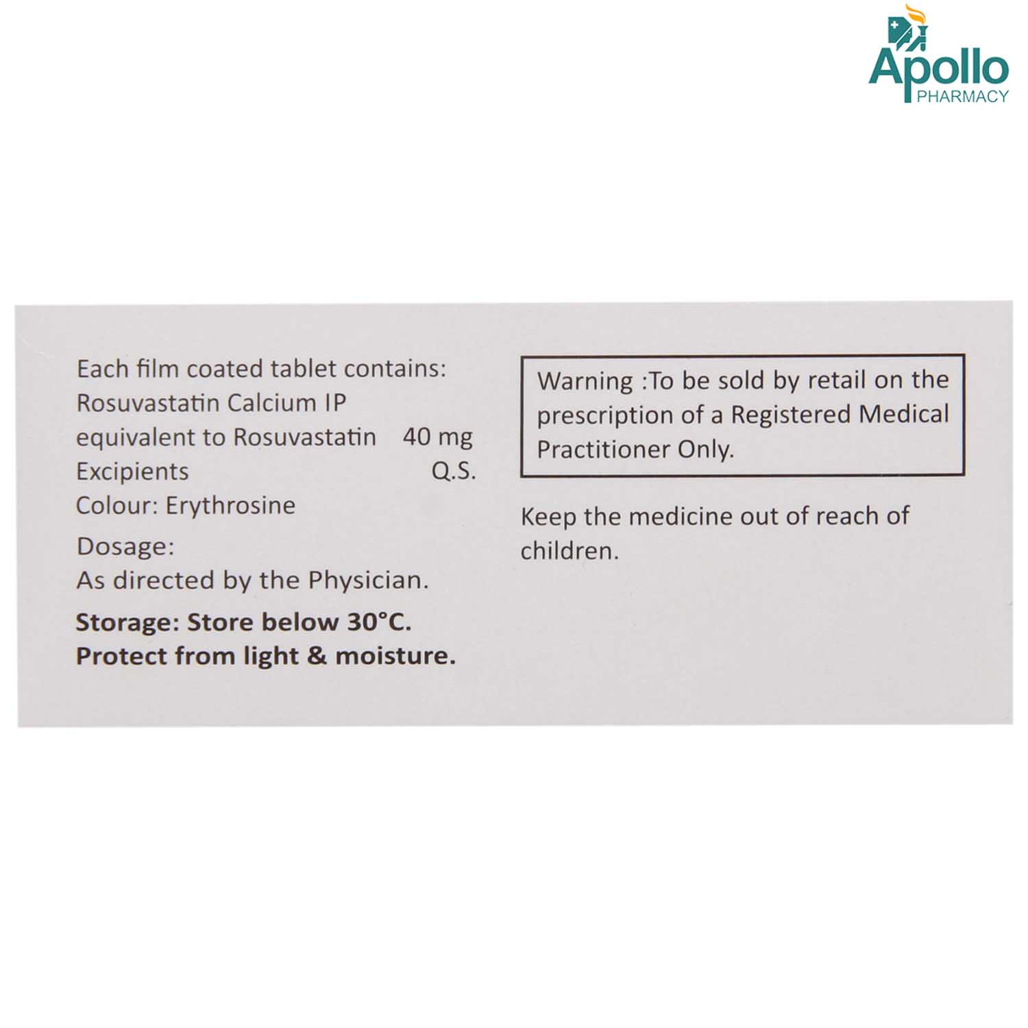 Rosuless 40 Tablet 10's, Pack of 10 TABLETS