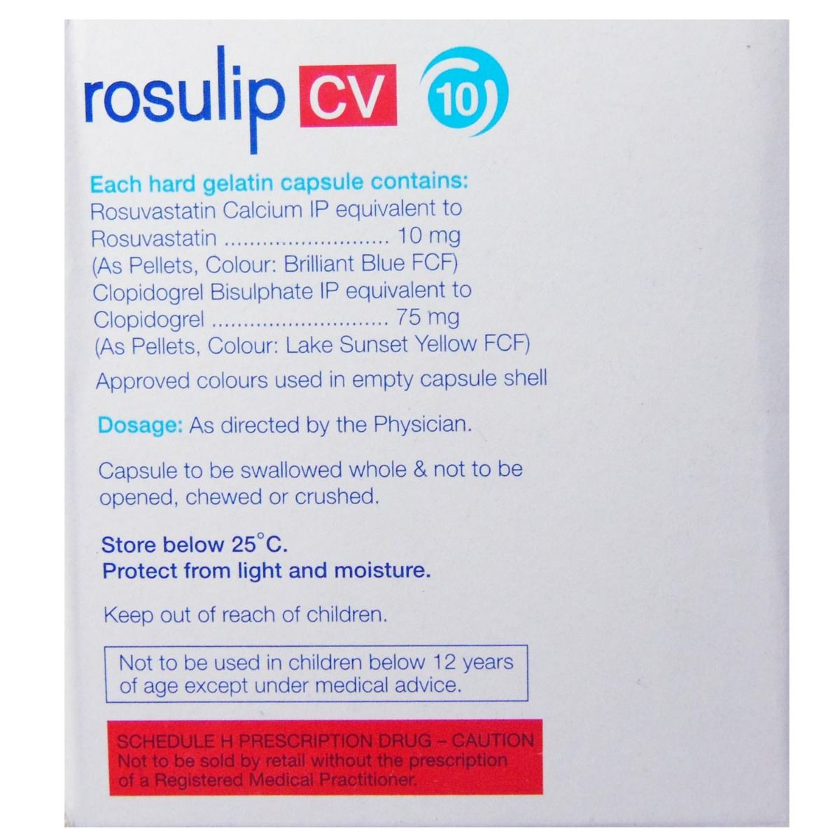 Rosulip CV 10 Capsule 10's, Pack of 10 CAPSULES