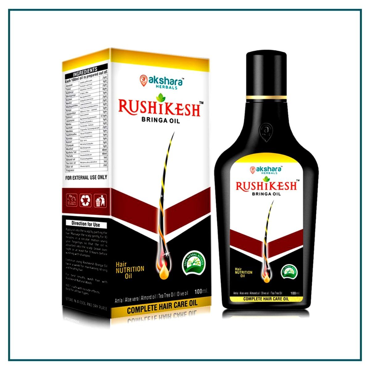 Buy Rushikesh Bringa Oil, 100 ml Online