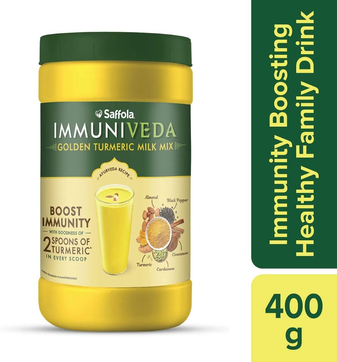 Saffola Immuniveda Golden Turmeric Milk Mix, 400 gm, Pack of 1 