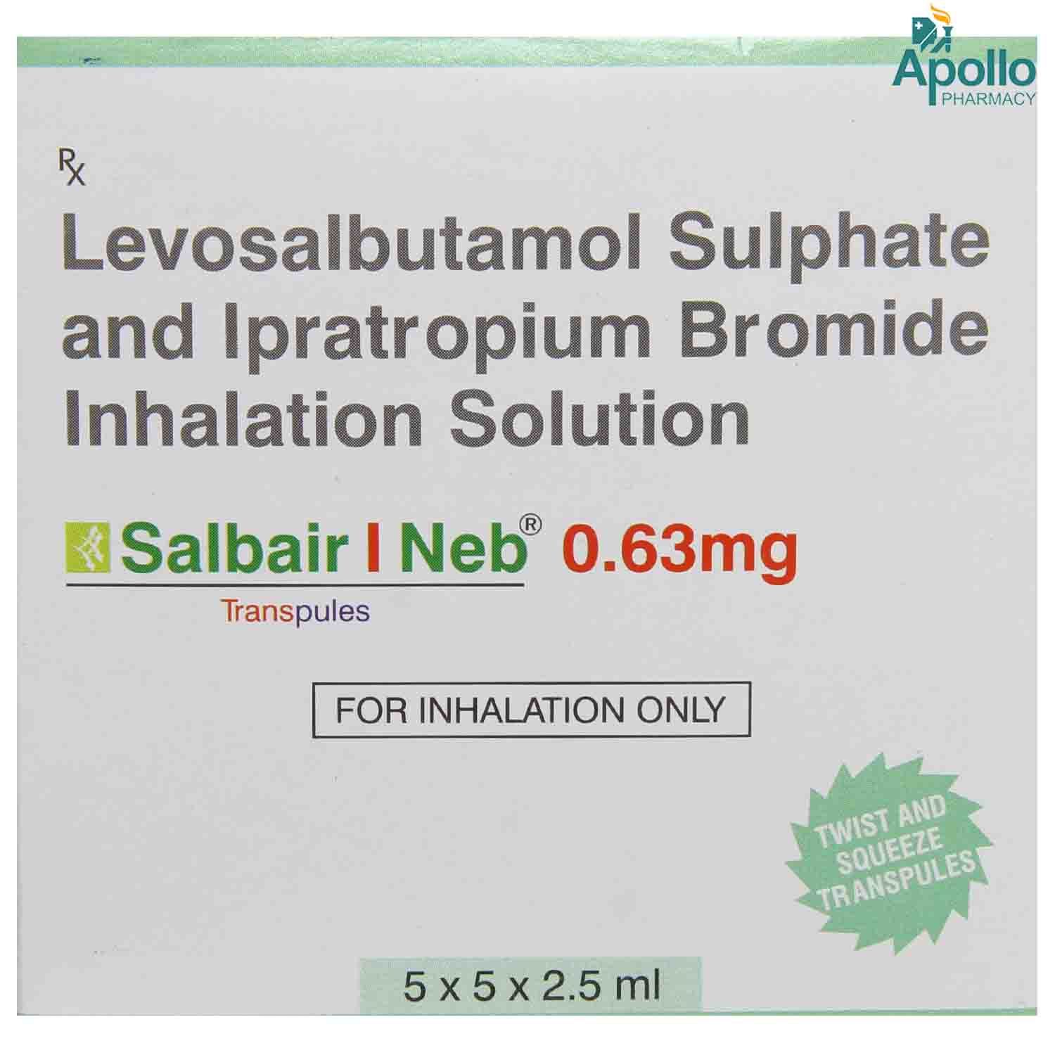 Salbair I Neb 0.63 Mg Solution 2.5 Ml Price, Uses, Side Effects 