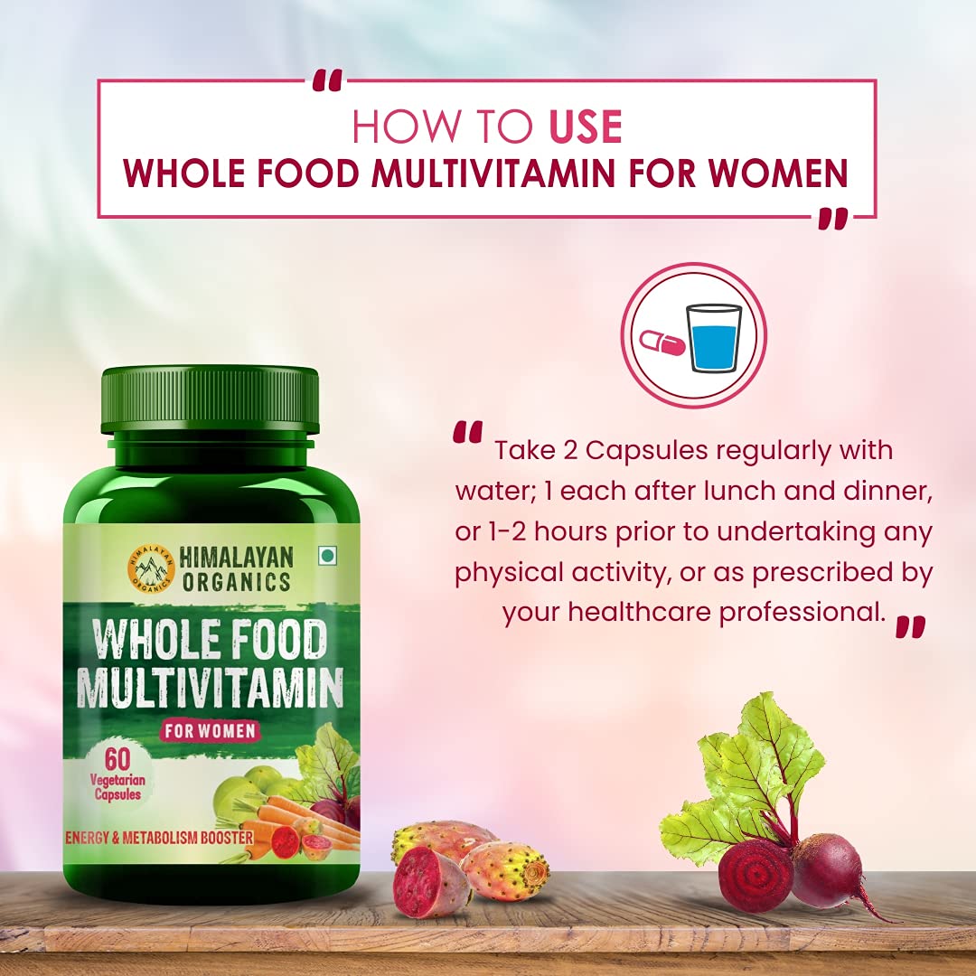 Himalayan Organics Whole Food Multivitamin for Women, 60 Capsules, Pack of 1 