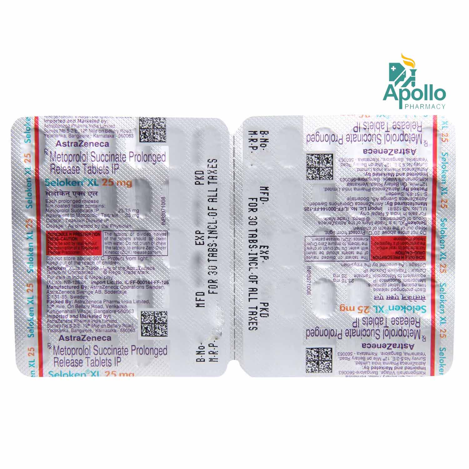 Seloken XL 25 mg Tablet 30's Price, Uses, Side Effects, Composition ...