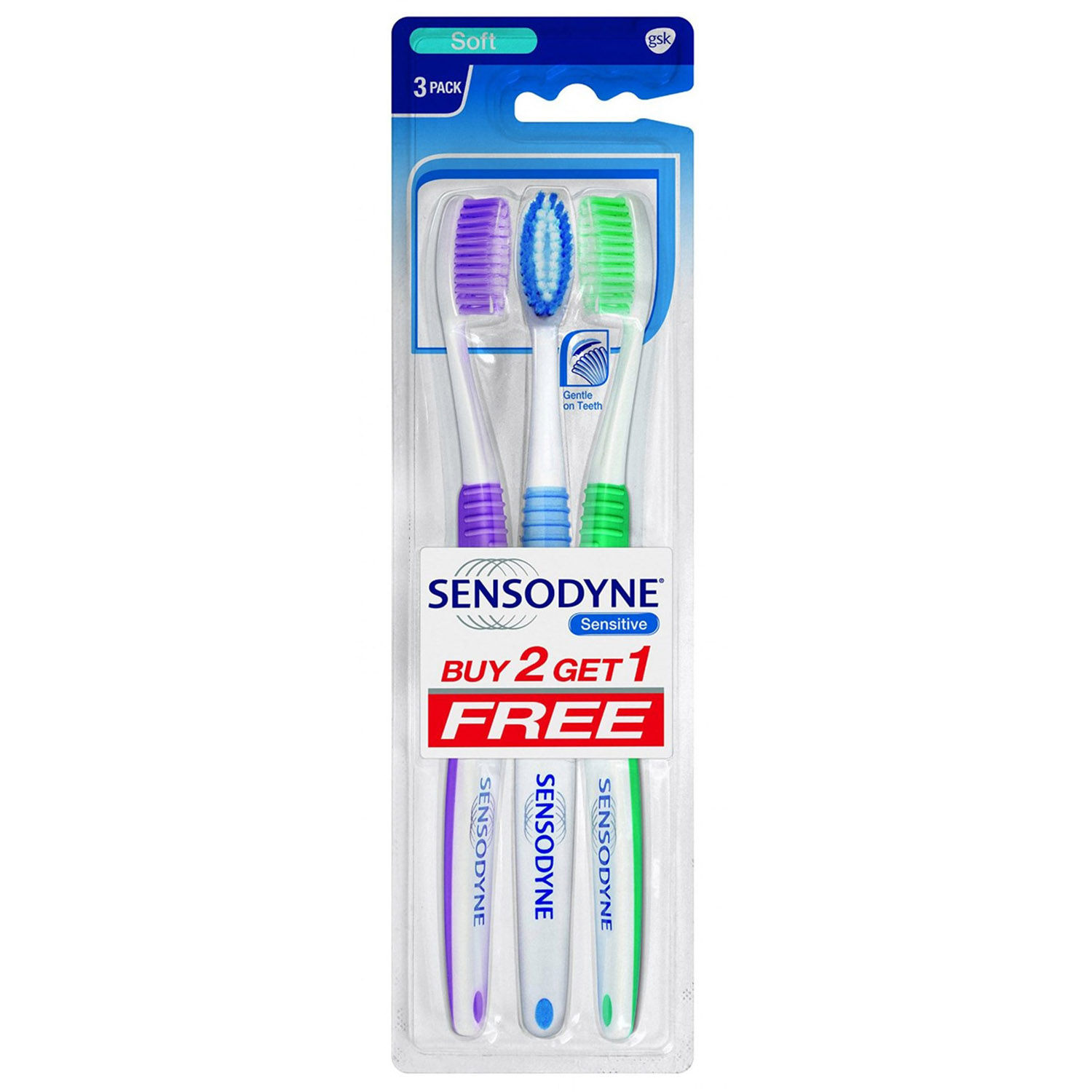 Sensodyne Sensitive Soft Toothbrush, Buy 2 Get 1 Free, Pack of 1 
