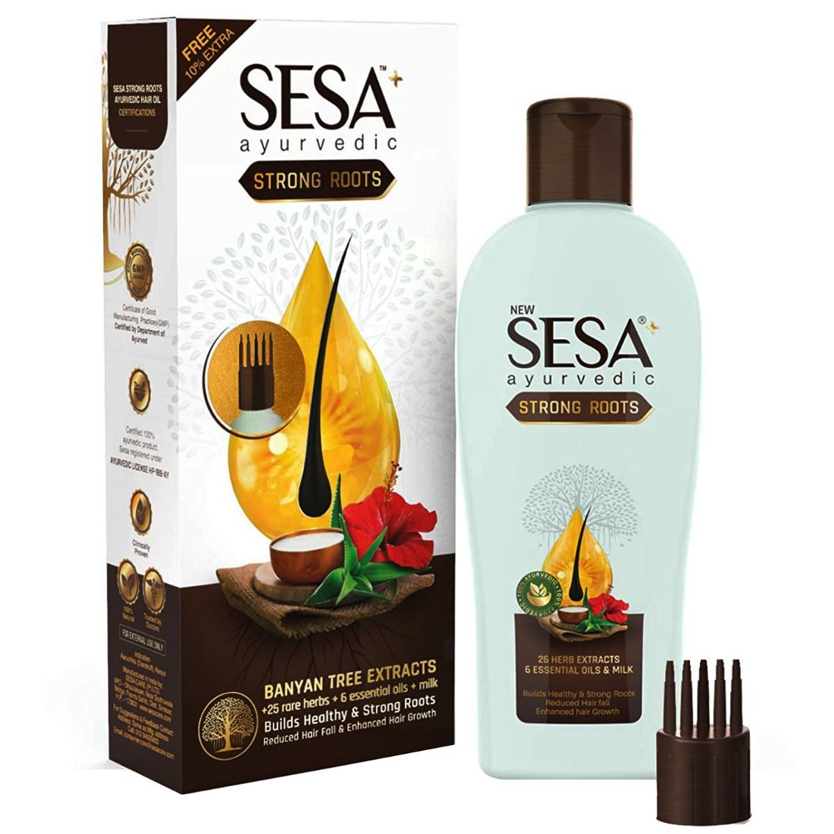 Buy Sesa Plus Ayurvedic Strong Roots Herbal Hair Oil, 110 ml Online