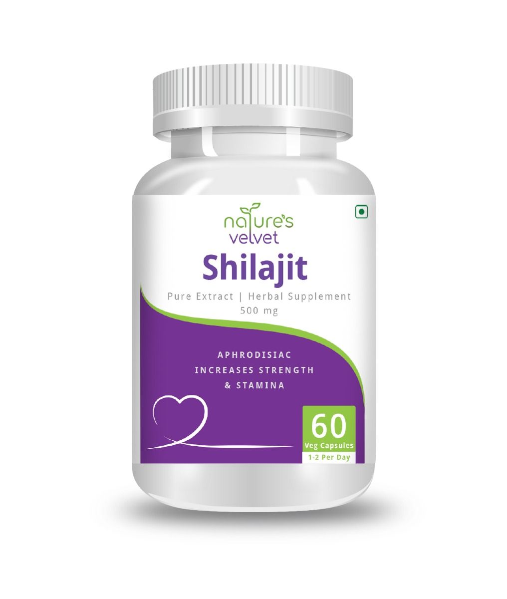 Buy Nature's Velvet Shilajit Pure Extract 500 mg, 60 Capsules Online
