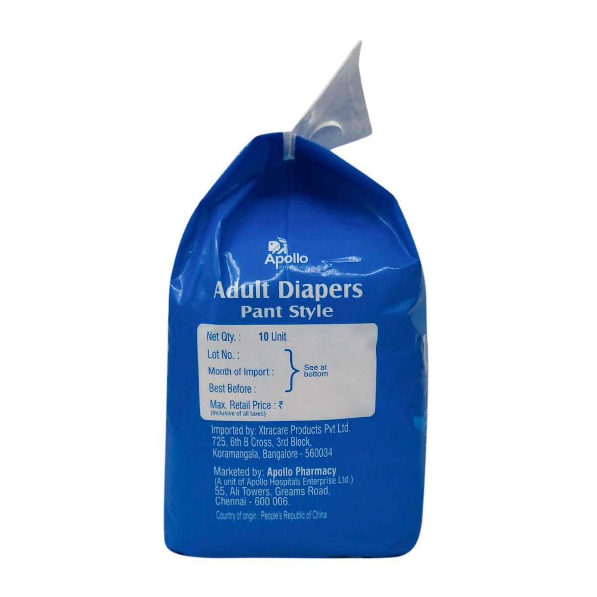 Apollo Pharmacy Adult Diapers Pant Style XL, 10 Count Price, Uses, Side