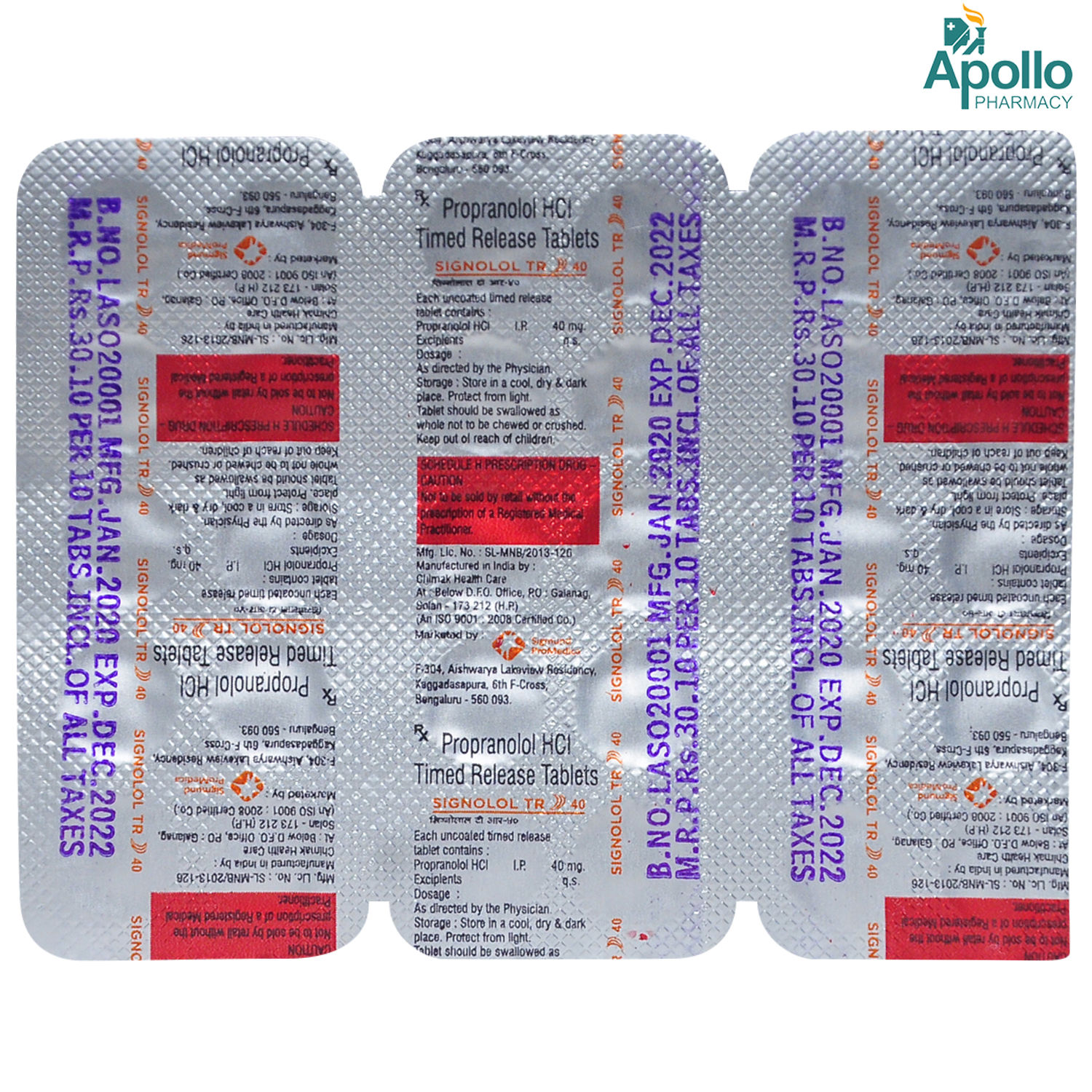 Signolol Tr 40mg Tablet Price Uses Side Effects Composition Apollo Pharmacy