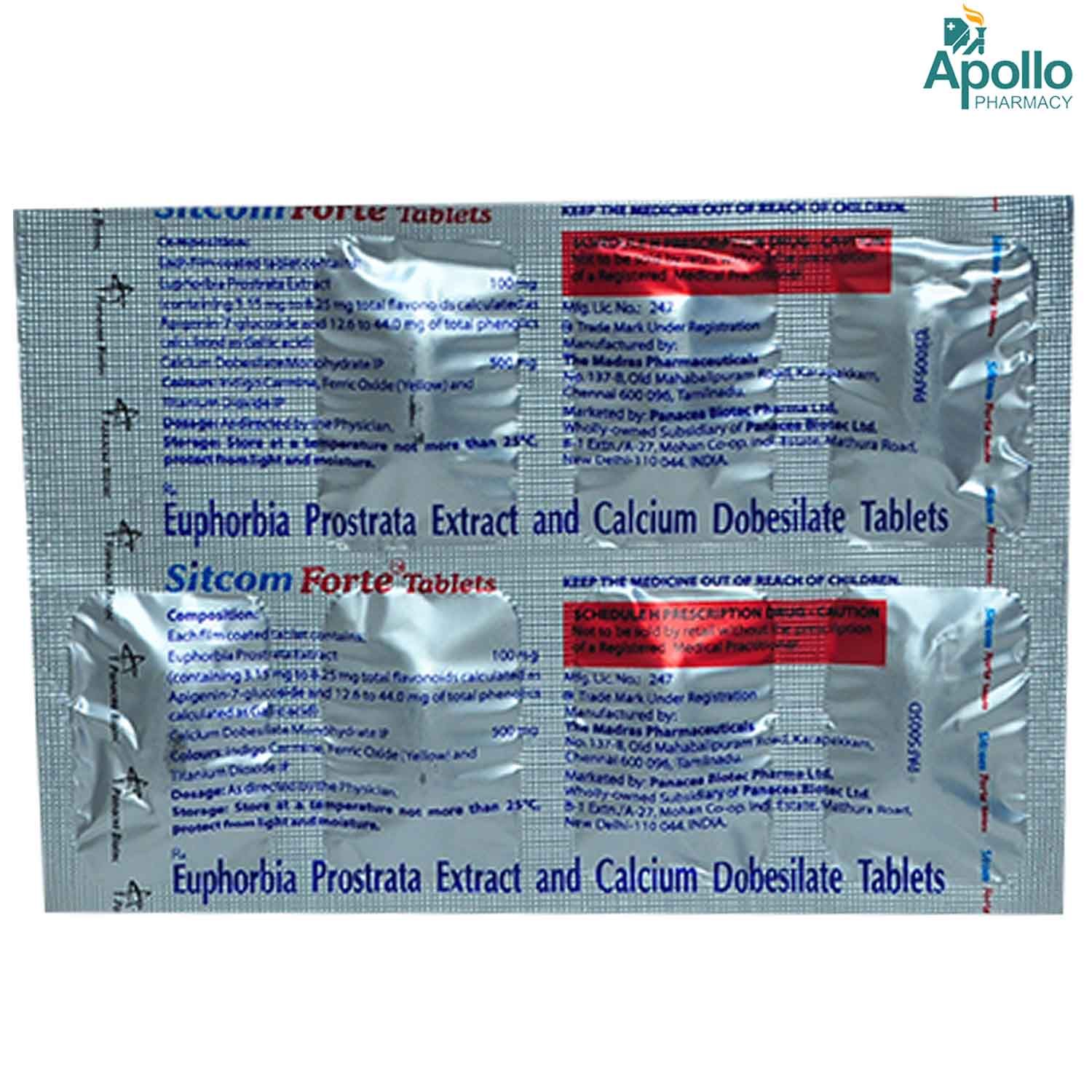 Sitcom Forte Tablet 7's Price, Uses, Side Effects, Composition - Apollo ...