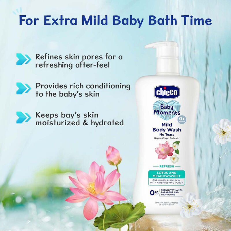 Chicco Baby Moments Refresh Mild Body Wash, 500 ml Price, Uses, Side
