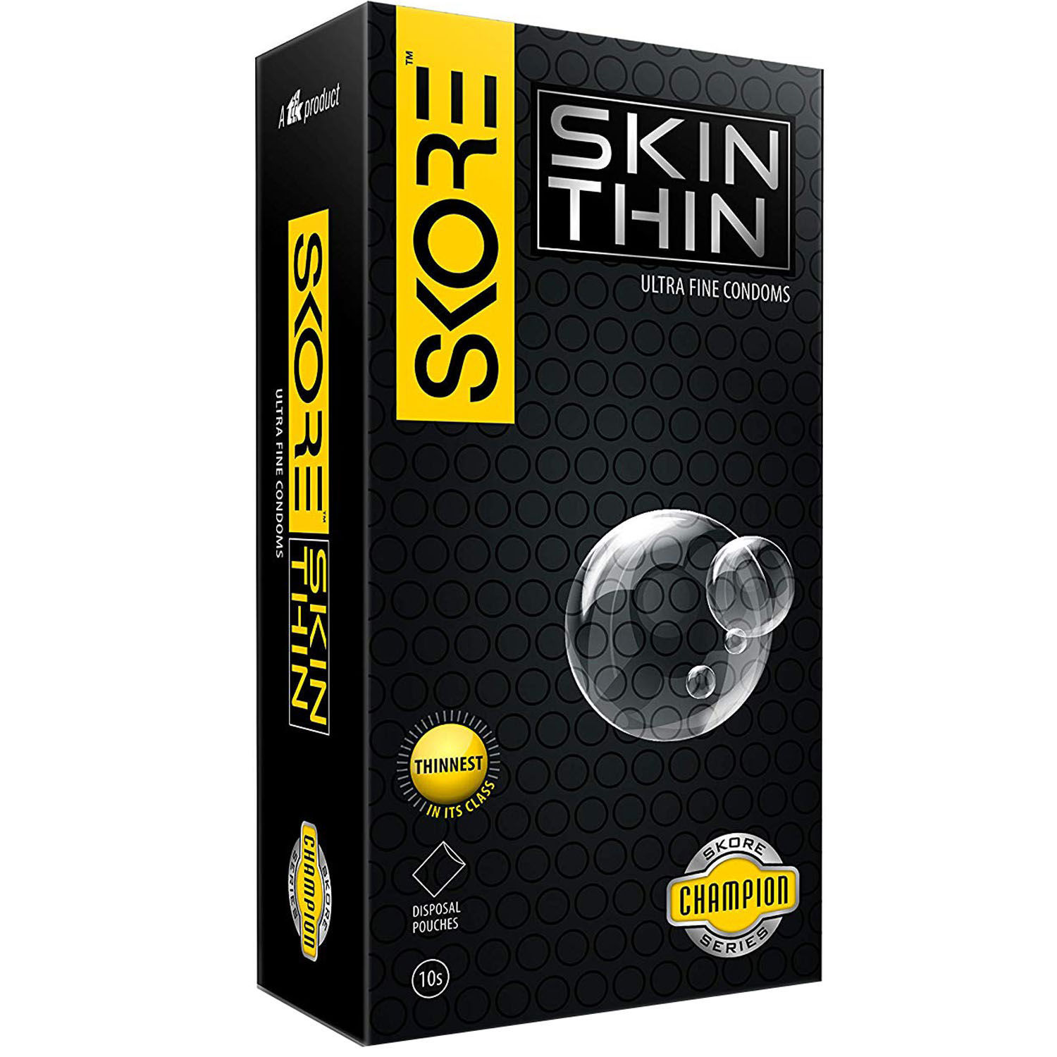 Skore Skin Thin Ultra Fine Condoms, 10 Count, Pack of 1 
