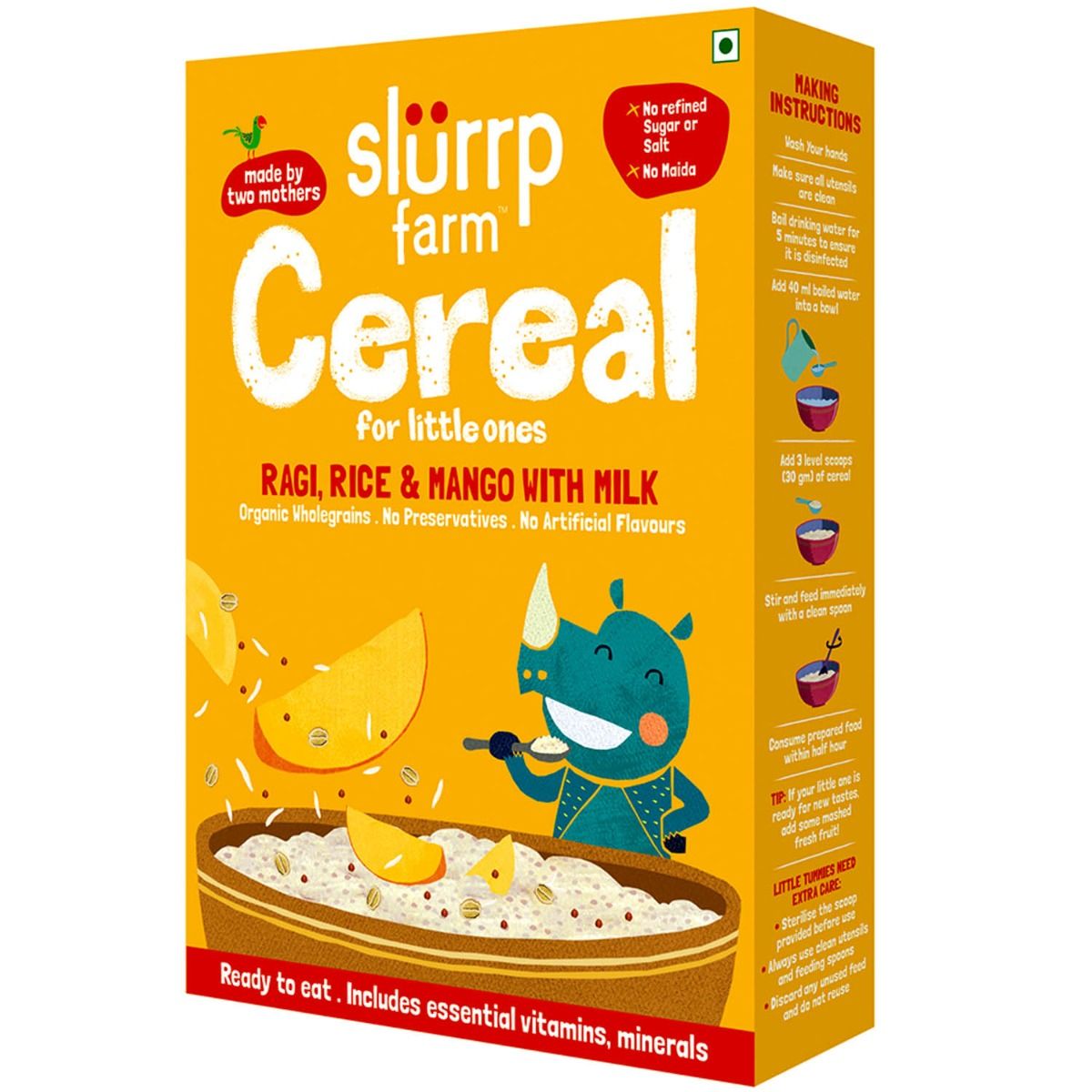 Slurrp Farm Ragi, Rice & Mango With Milk Baby Cereal, 200 gm Refill ...