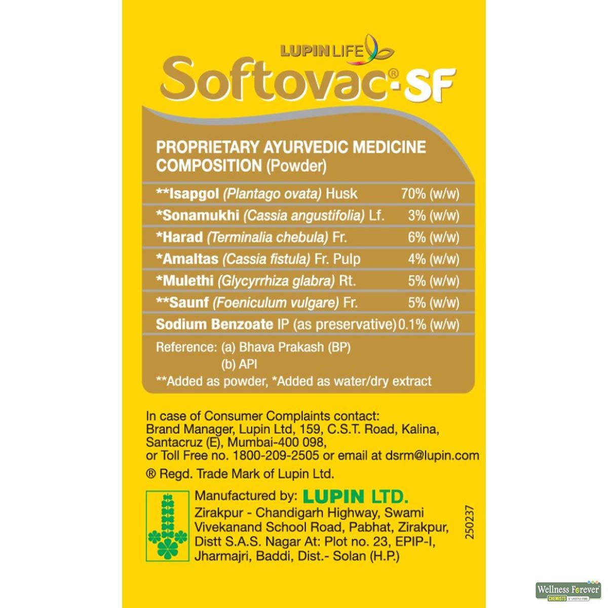 Softovac-SF Sugar Free Bowel Regulator Powder, 100 gm, Pack of 1 