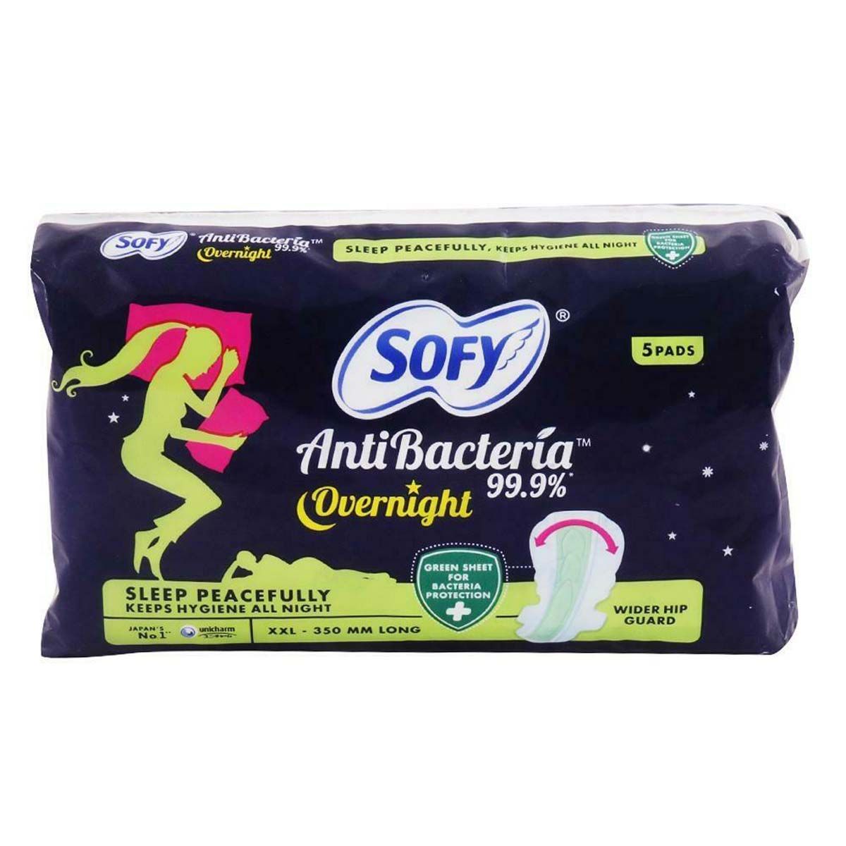 Buy Sofy Antibacteria Overnight Sanitary Pads XXL, 5 Count Online