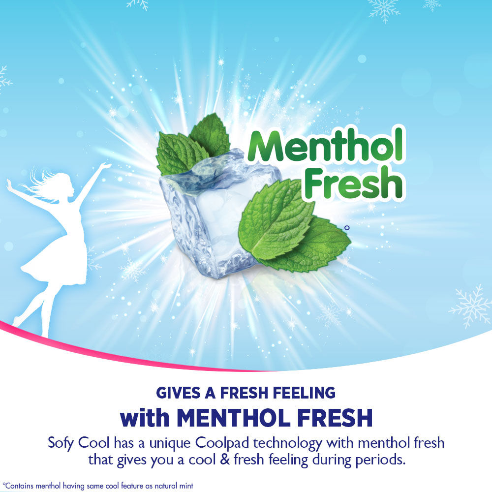 Sofy Cool Freshness Menthol Fresh Sanitary Pads XL, 30 Count, Pack of 1 