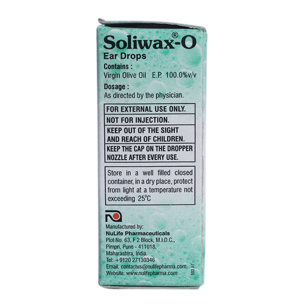 Soliwax O Ear Drops 10ml Price, Uses, Side Effects, Composition