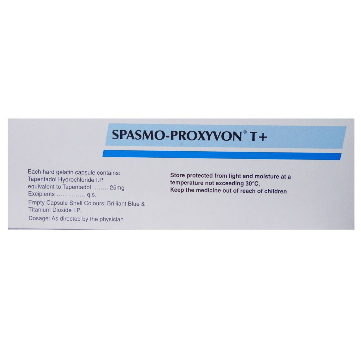 SPASMO PROXYVON T+25MG CAPSULE 8'S, Pack of 8 CAPSULES