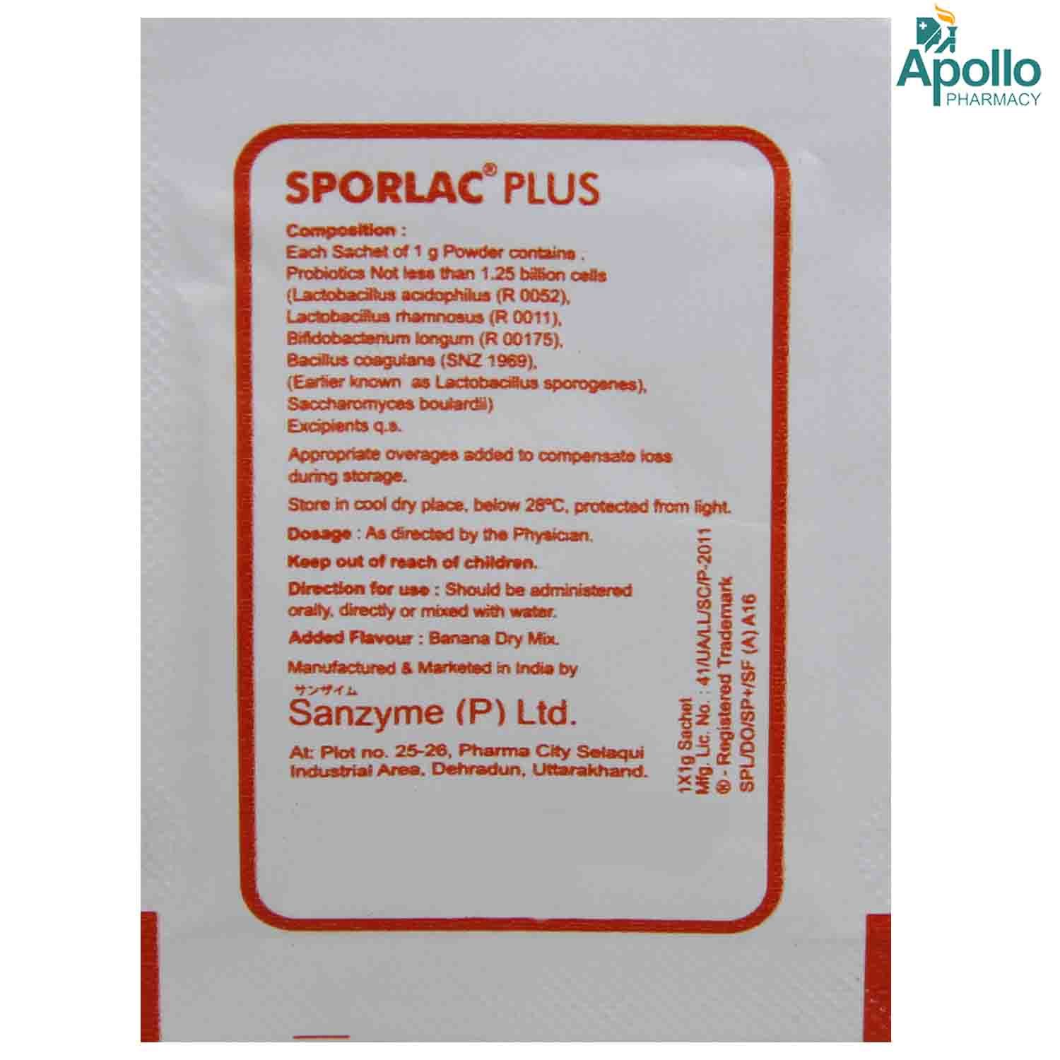 Sporlac Plus Sachet 1 gm Price, Uses, Side Effects, Composition