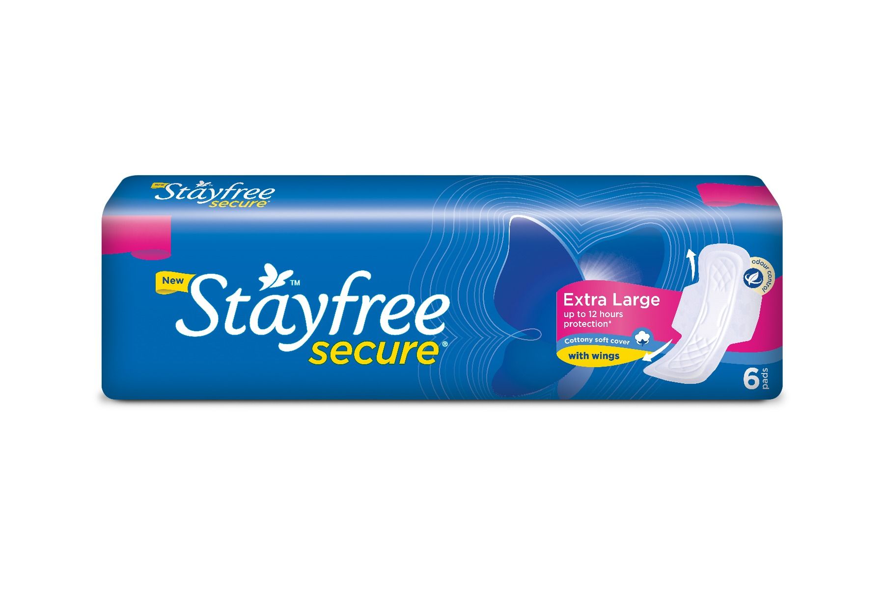 Buy Stayfree Secure Cottony Soft Cover Pads With Wings XL, 6 Count Online