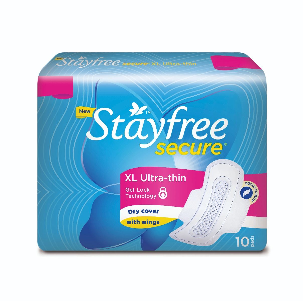 Stayfree Secure Ultra-Thin Pads with wings XL, 10 Count, Pack of 1 