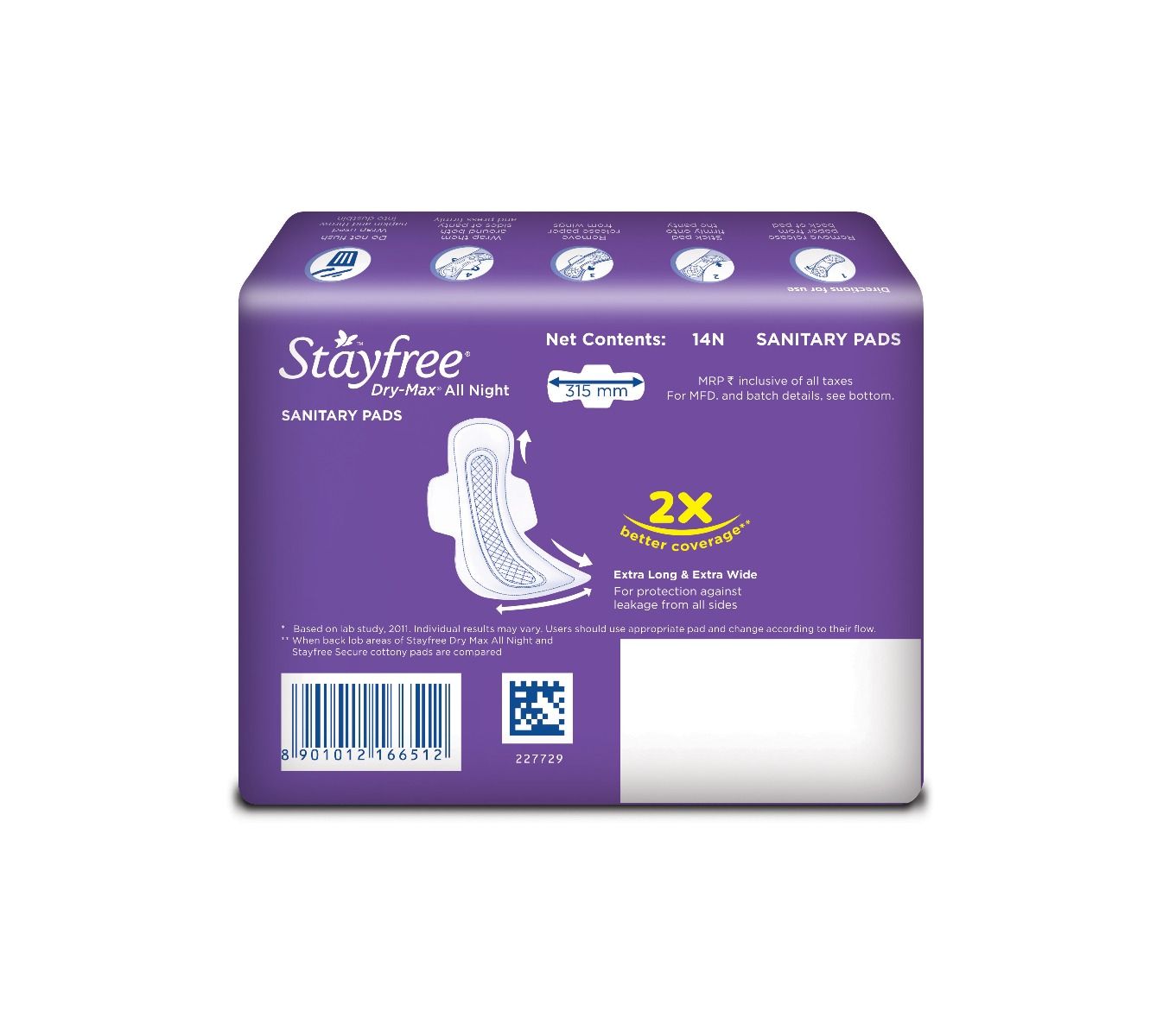 Stayfree Dry-Max All Night Ultra-Dry Pads With Wings XL, 14 Count, Pack of 1 