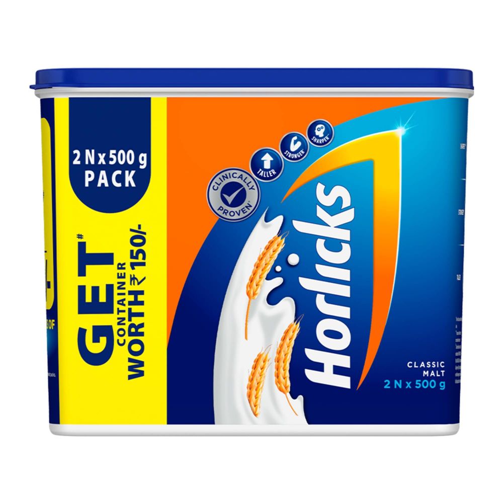 Horlicks Classic Malt Flavoured Health & Nutrition Drink, 1 kg Container, Pack of 1 