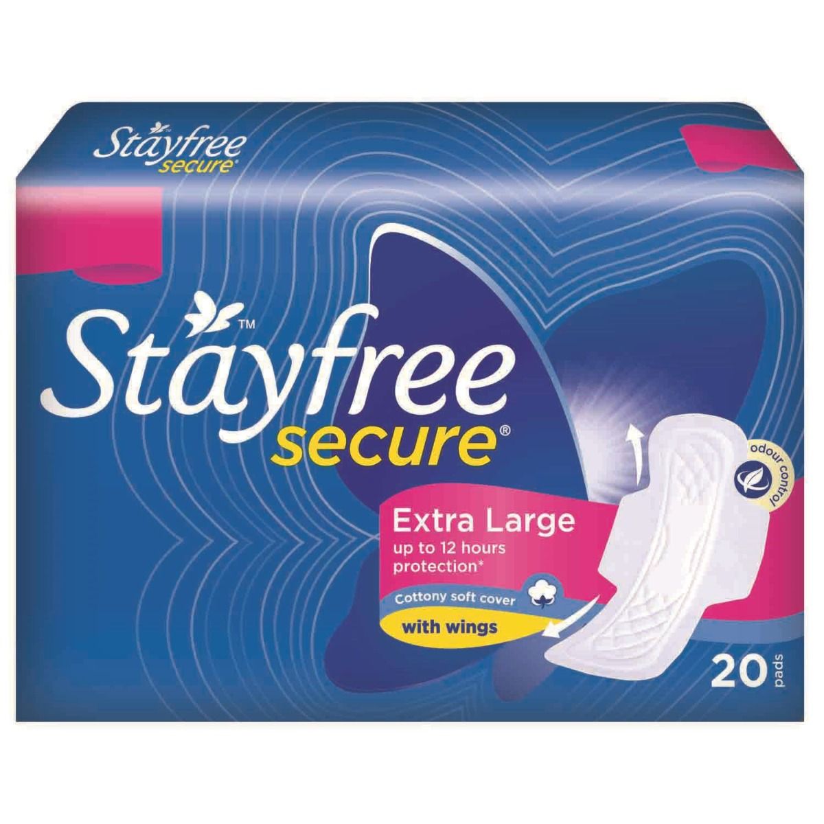 Stayfree Secure Pads with Wings XL, 20 Count, Pack of 1 