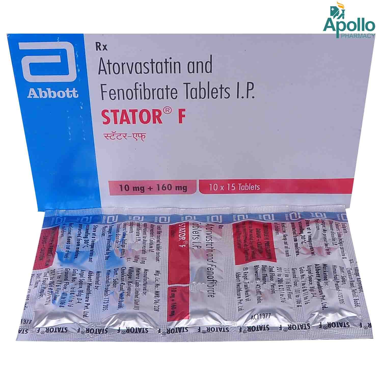 Stator F Tablet 15's Price, Uses, Side Effects, Composition Apollo