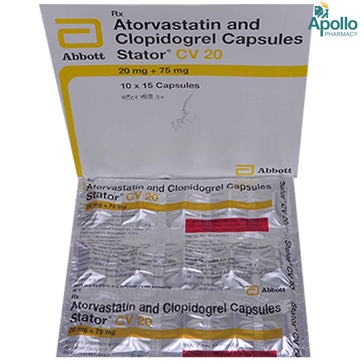 Stator CV 20 Capsule 15's Price, Uses, Side Effects, Composition Apollo Pharmacy