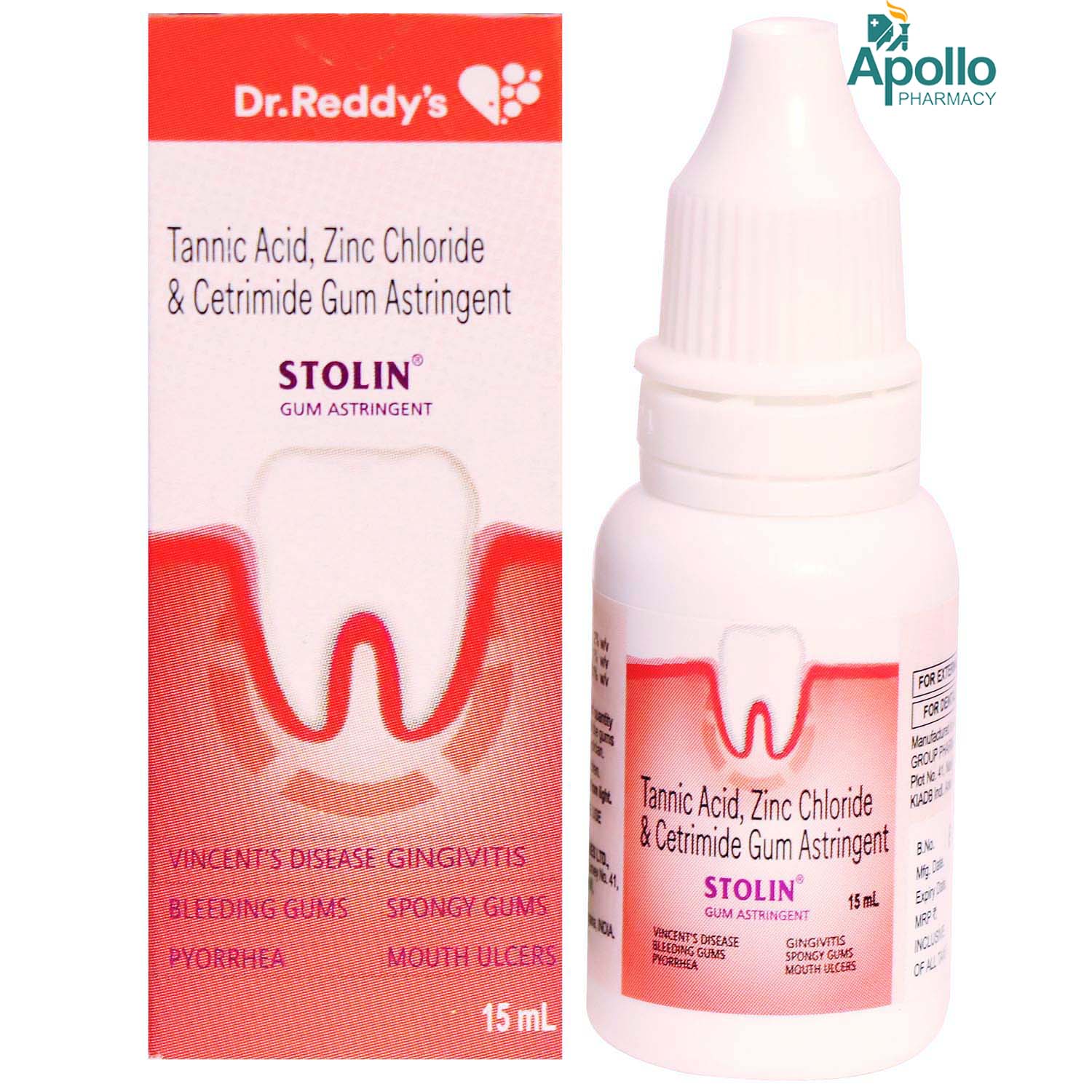 Stolin Gum Astringent 15 ml Price, Uses, Side Effects, Composition ...