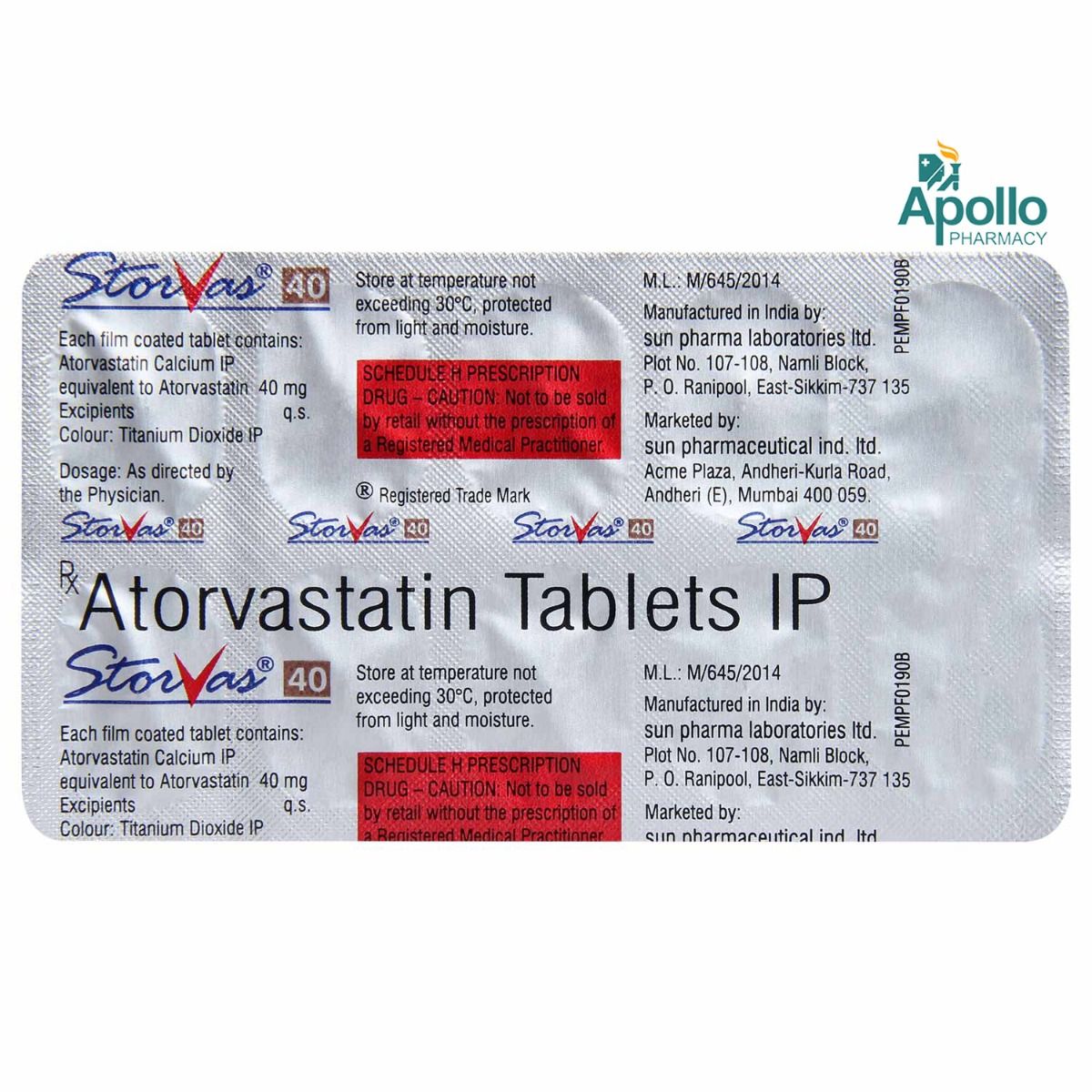 Storvas 40 Tablet 10 S Price Uses Side Effects Composition Apollo Pharmacy