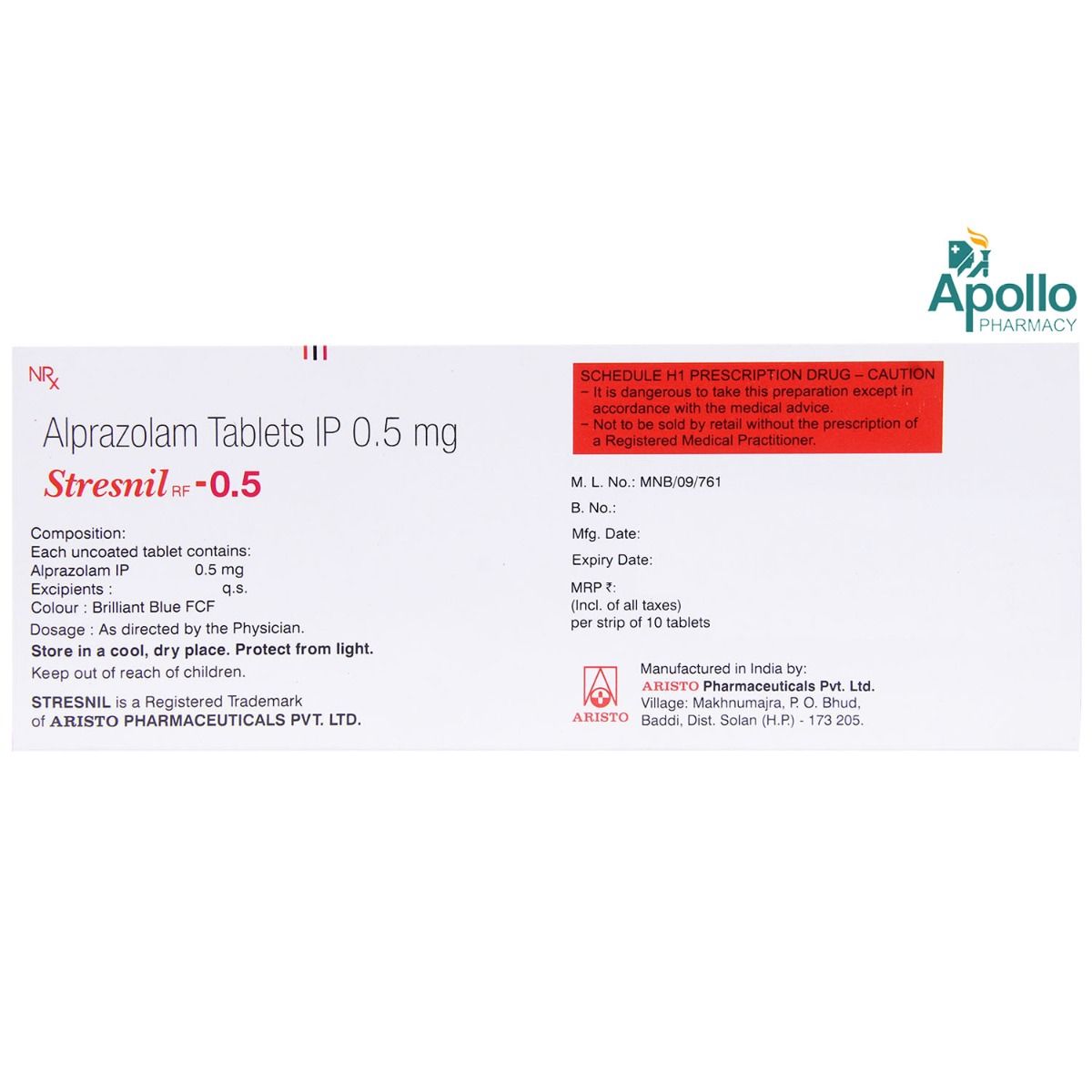 Stresnil 0.5 Tablet 10's Price, Uses, Side Effects, Composition