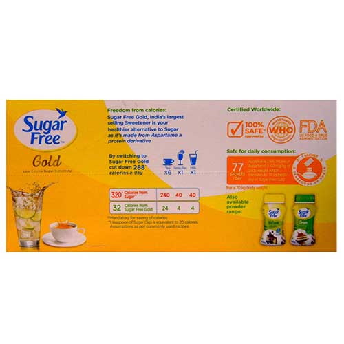 Sugar Free Gold Low Calorie Sweetener 37 5 Gm 50 Sachets X 0 75 Gm Price Uses Side Effects Composition Apollo Pharmacy