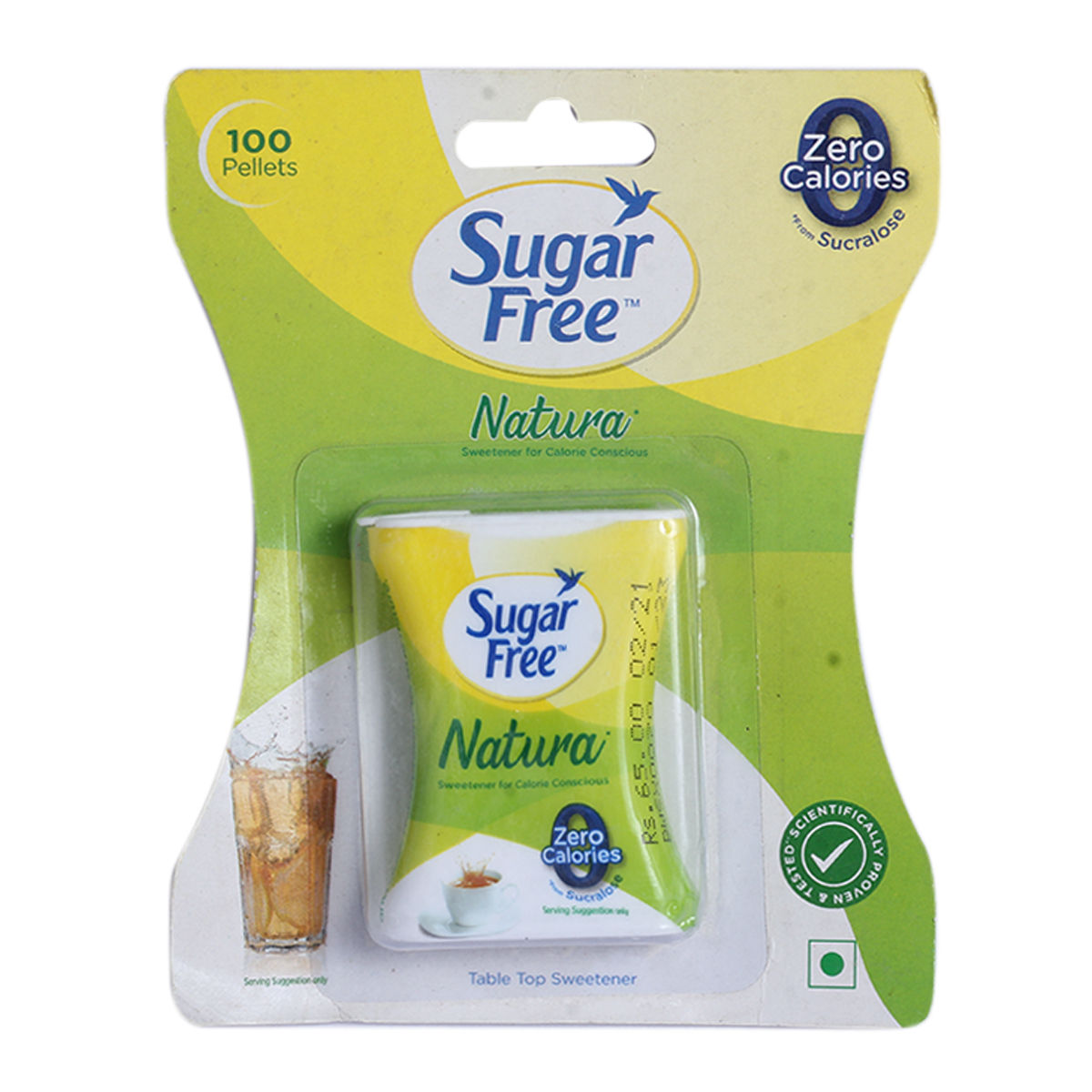 Sugar Free Natura Low Calorie Sweetener, 100 Pellets, Pack of 1 