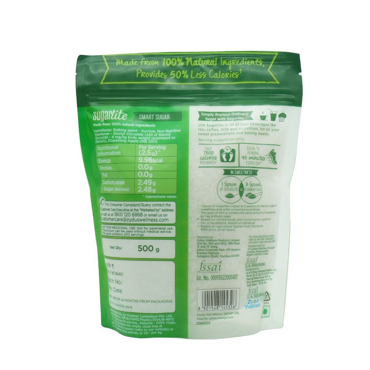 Sugarlite Sugar, 500 gm, Pack of 1 