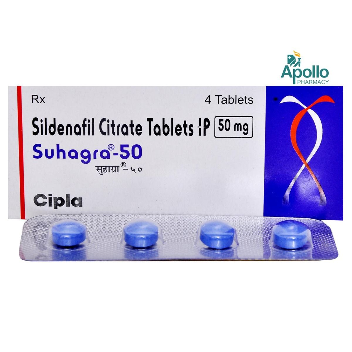 Suhagra-50 Tablet 4's, Pack of 4 TABLETS