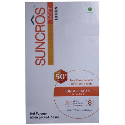 Suncros Matte Finish Soft Lotoin SPF 50+ PA+++, 60 ml, Pack of 1 Ointment