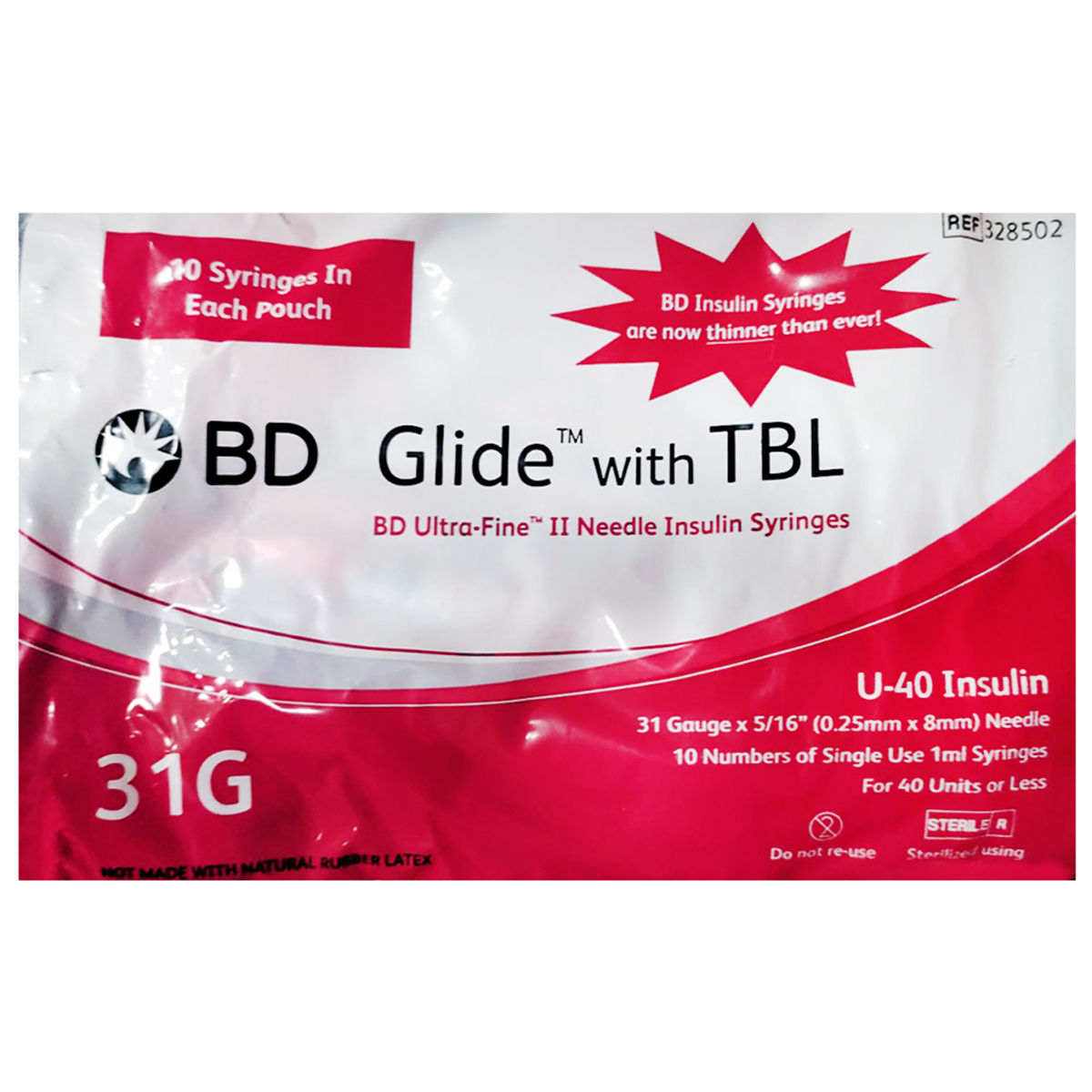 BD Insulin Syringes with BD UltraFine Needle 40U 31G 8MM, 10 Count Price, Uses, Side Effects