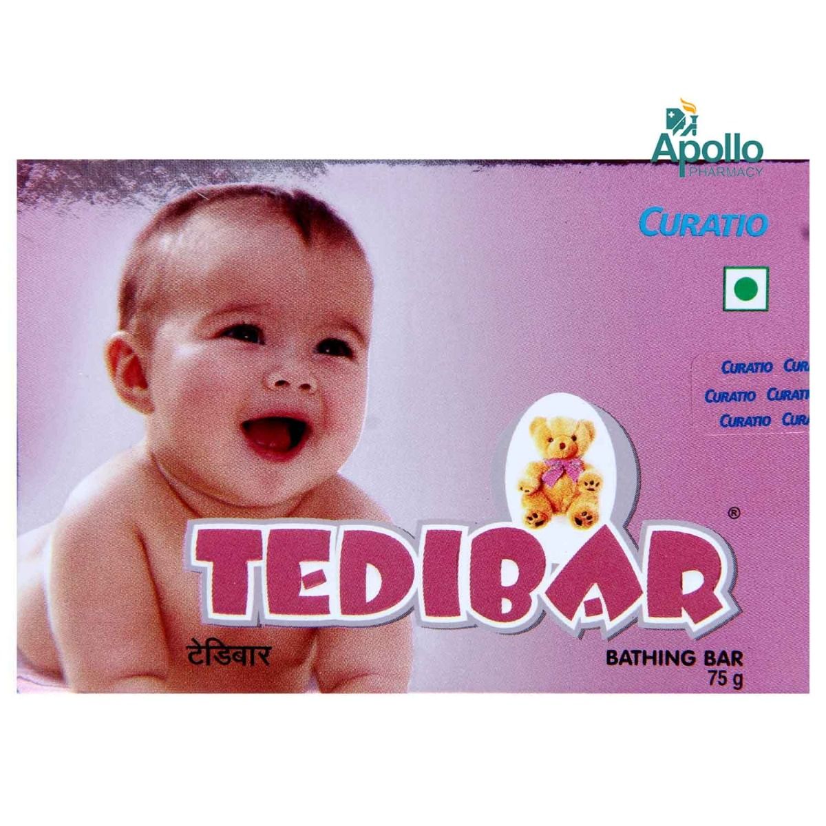 Buy Tedibar Baby Bathing Bar, 150 gm (2 x 75 gm) Online
