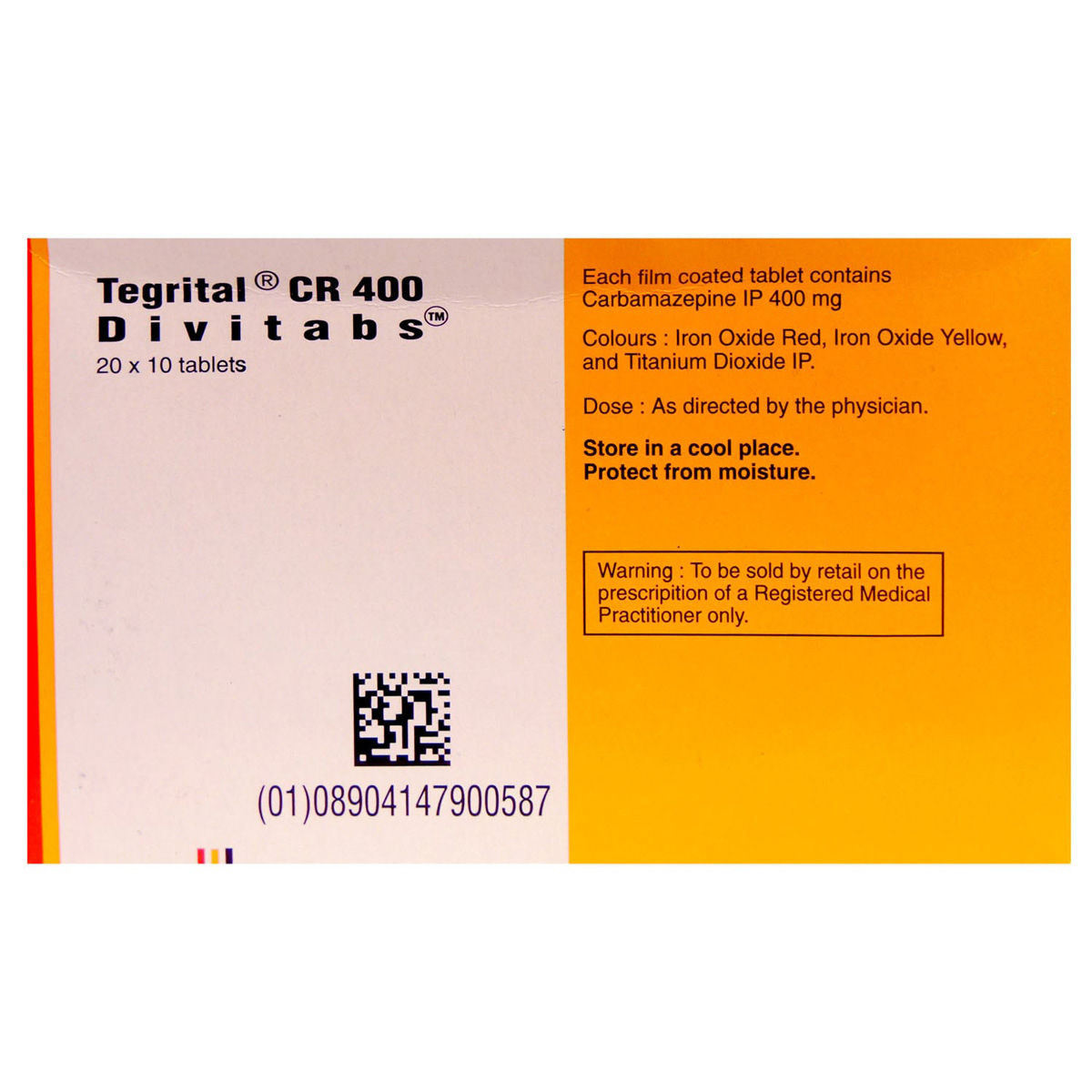 Tegrital CR 400 Divitabs 10's, Pack of 10 TABLETS