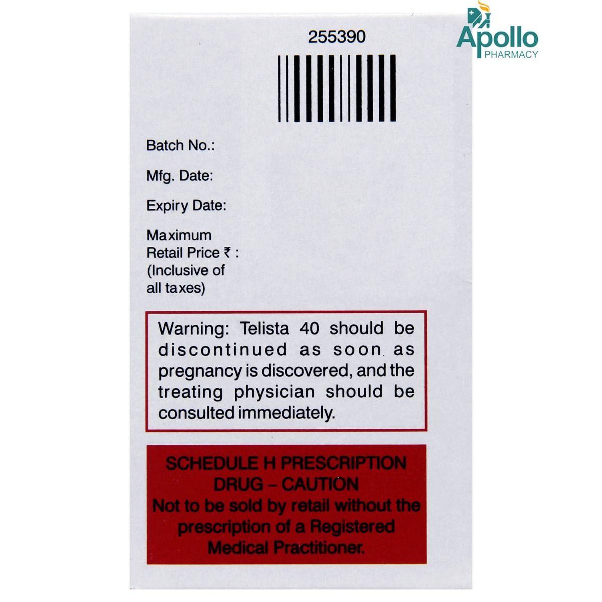 Telista 40 Tablet 15's, Pack of 15 TABLETS