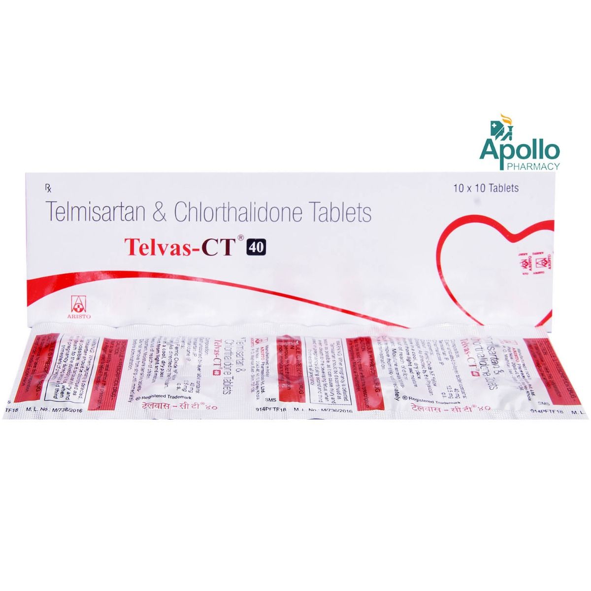 Telvas-CT 40 Tablet 10's Price, Uses, Side Effects, Composition