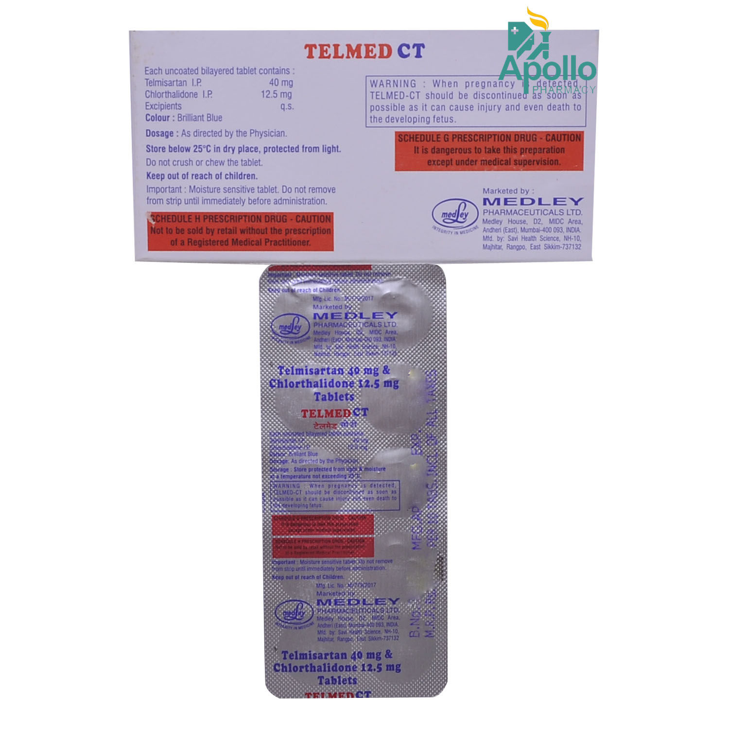 Telmed CT Tablet 10's, Pack of 10 TABLETS