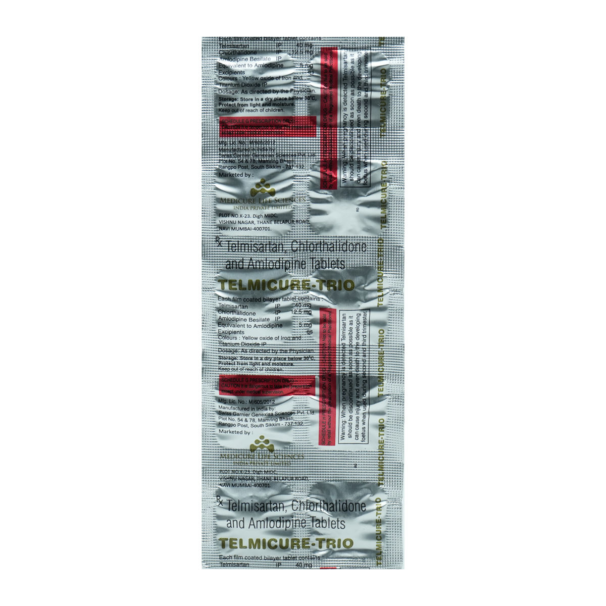 TelmicureTrio Tablet 10's Price, Uses, Side Effects, Composition