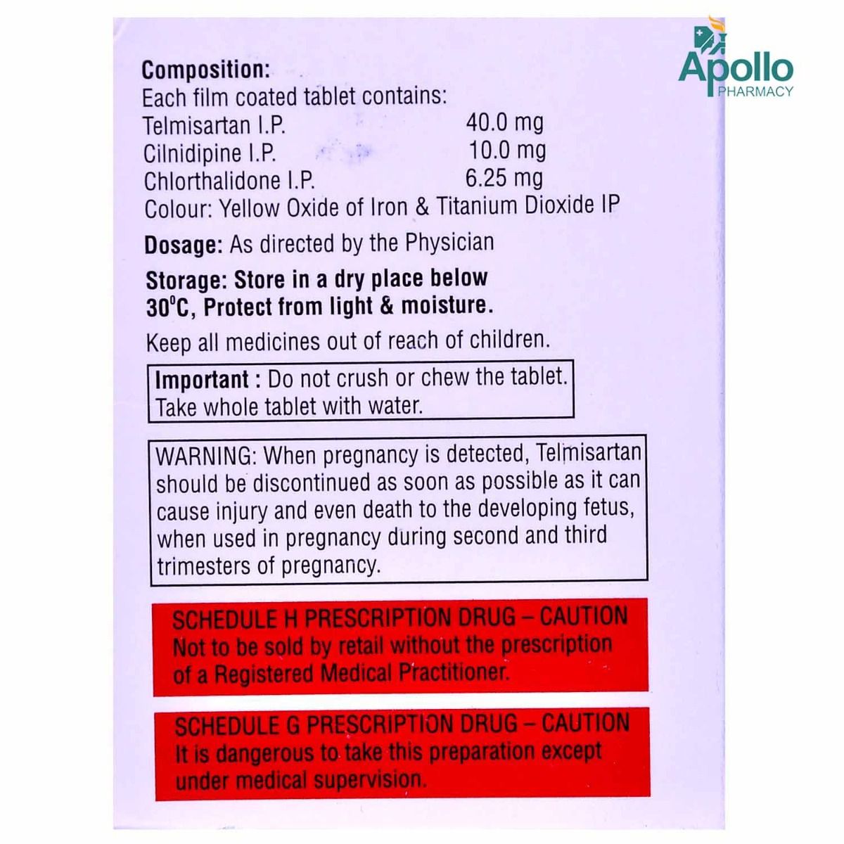 Telma Lnc Tablet 15 S Price Uses Side Effects Composition Apollo Pharmacy